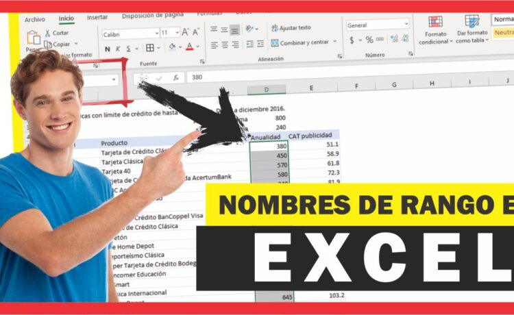 Como utilizar nombres de rango en las fórmulas de Excel